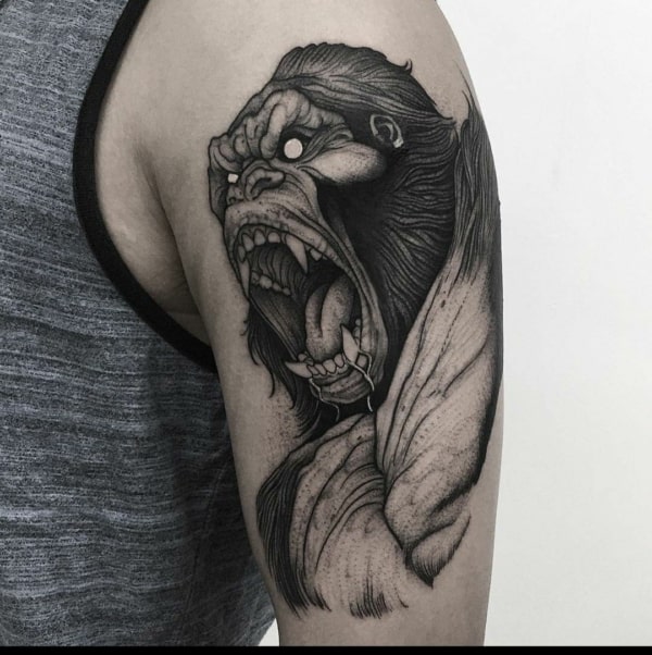Tatuagem de Gorila no braco modelos