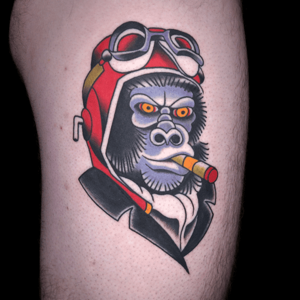 Tatuagem de Gorila old school