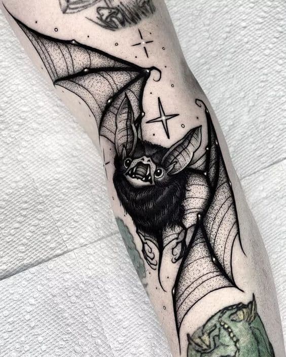 ideia de tatuagem de morcego
