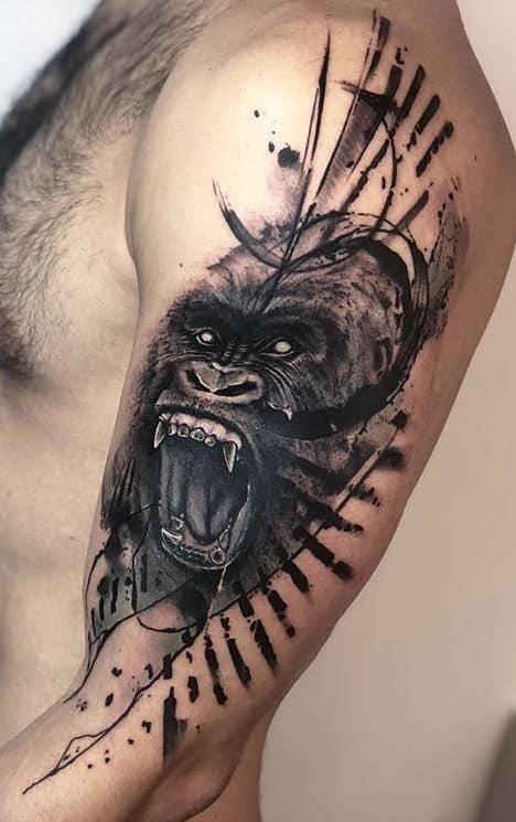 tatuagem conceitual de gorila