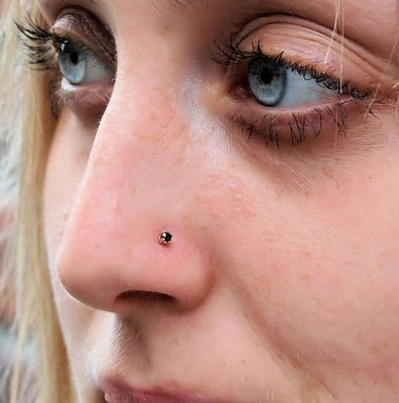 10 piercing nostril com pedrinha preta Etsy