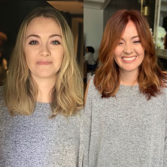 39 antes e depois de mudar cor de cabelo para ruivo Pinterest
