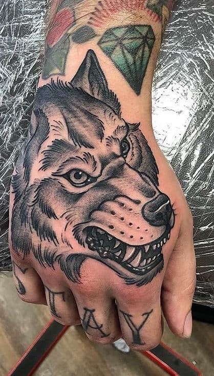 tatuagem Blackwork lobo