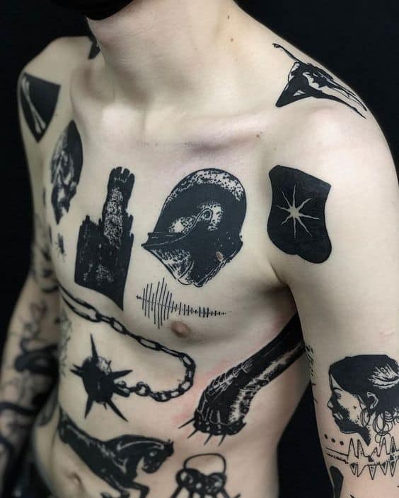 tatuagem abstrata blackwork