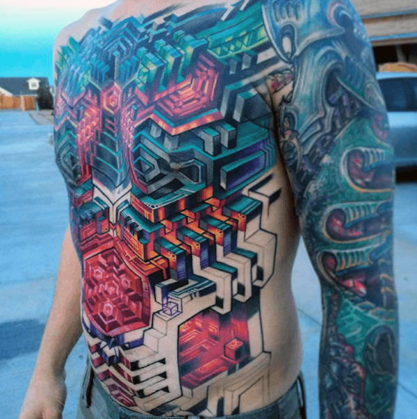 tatuagem abstrata maquina grande