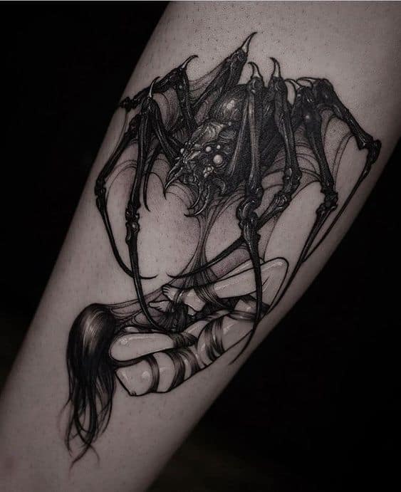 tatuagem dark aranha