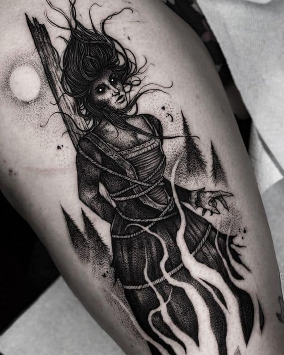 tatuagem dark bruxa