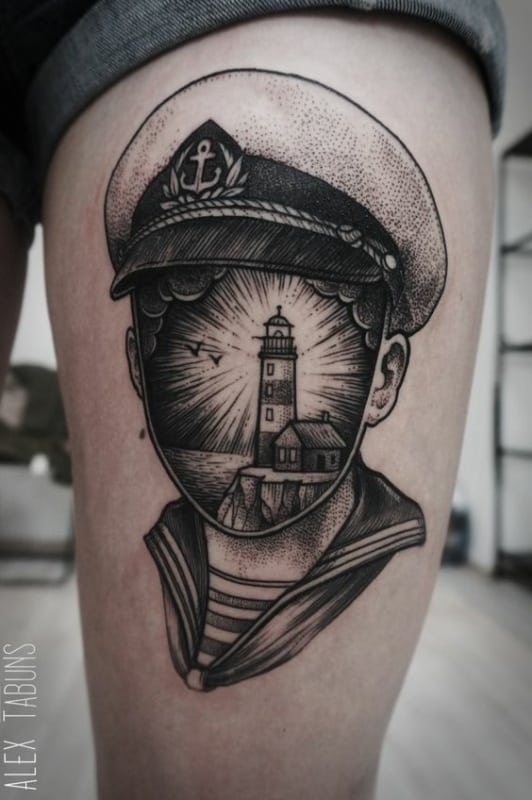 tatuagem rastelada marinheiro