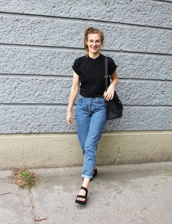 15 look com jeans e papete rasteira Pinterest