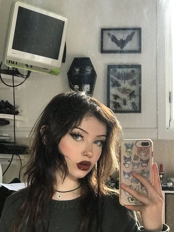 10 maquiagem e girl simples com batom escuro Pinterest