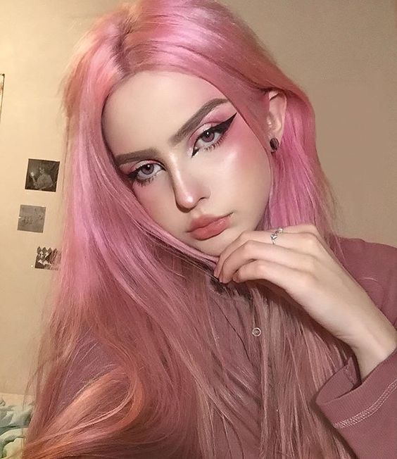 28 maquiagem e girl com sombra rosa Pinterest