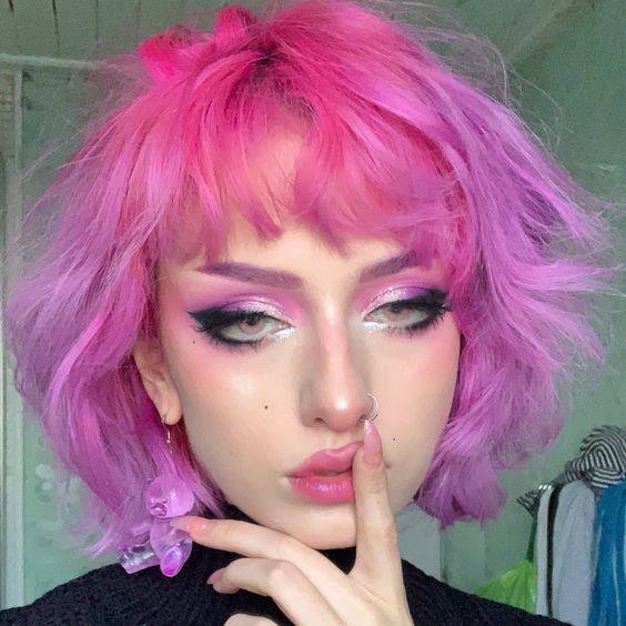 37 maquiagem e girl com sombra rosa Pinterest