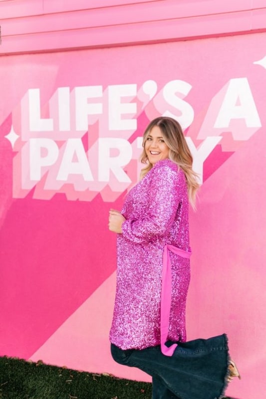 55 look com kimono de paete pink Pinterest