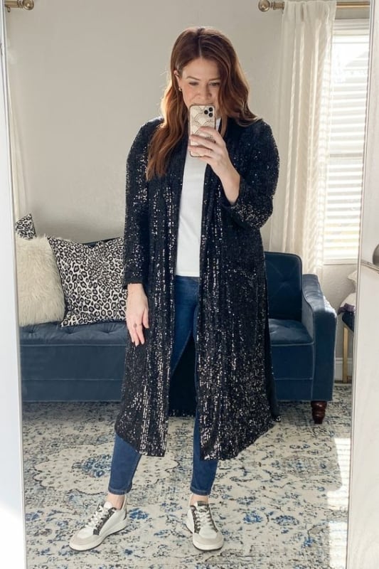 6 look com jeans e kimono de paete Pinterest