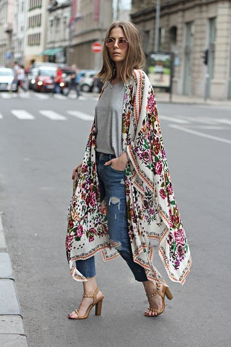 13 look casual com kimono longo floral Pinterest