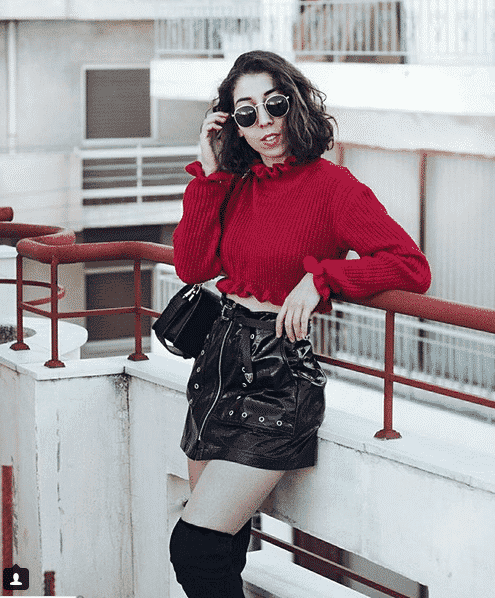 19 look com saia e cropped de trico vermelho Outfit Trends