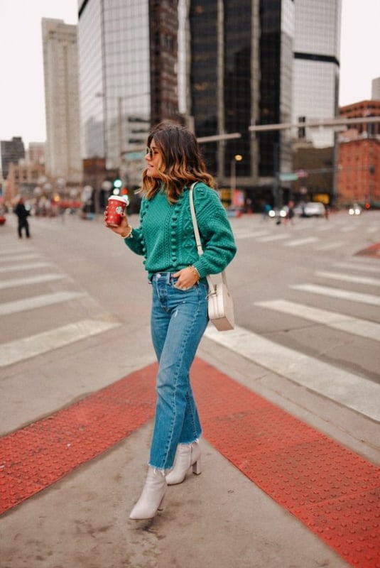 30 look de inverno com blusa verde de trico Pinterest