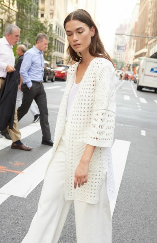 4 look branco com kimono de croche Pinterest