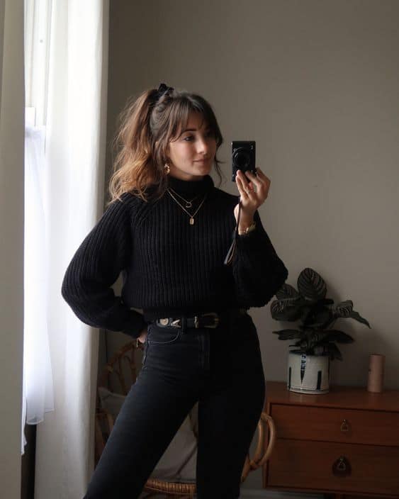 5 como usar blusa preta de trico Pinterest