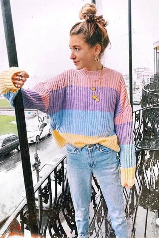 50 look com blusa de trico em tons pastel Pinterest