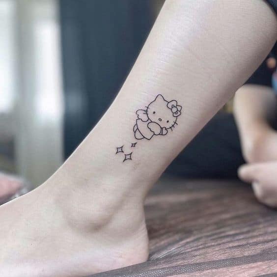 11 tatuagem de Hello Kitty na perna Pinterest