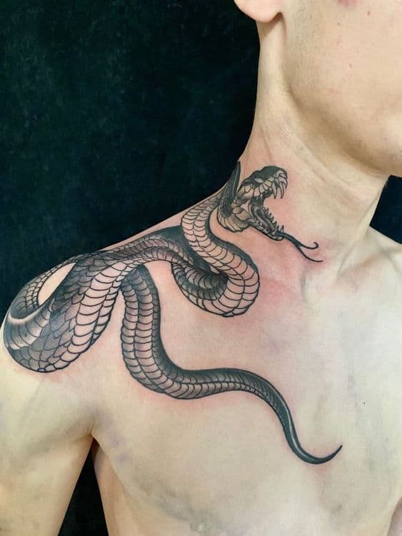 11 tatuagem de cobra masculina Pinterest