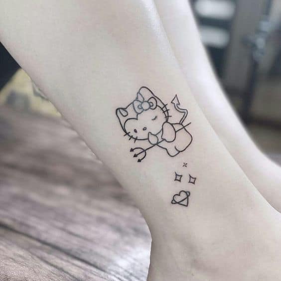 13 tattoo Hello Kitty na perna Pinterest