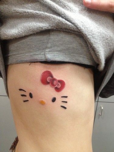 16 tatuagem na costela Hello Kitty Pinterest