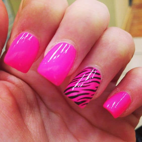 16 unha com nail art de zebra Pinterest