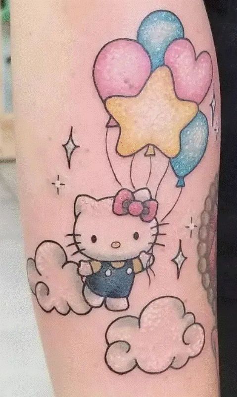 22 tatuagem colorido Hello Kitty Pinterest