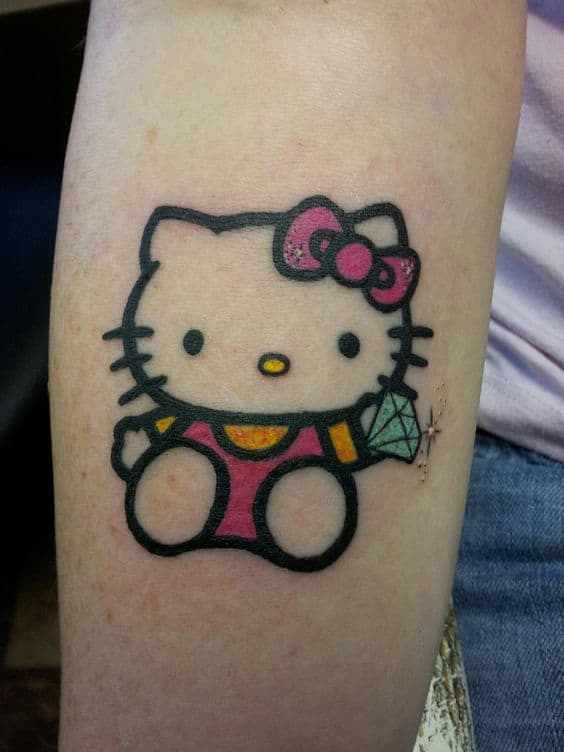 23 tatuagem colorida Hello Kitty Pinterest