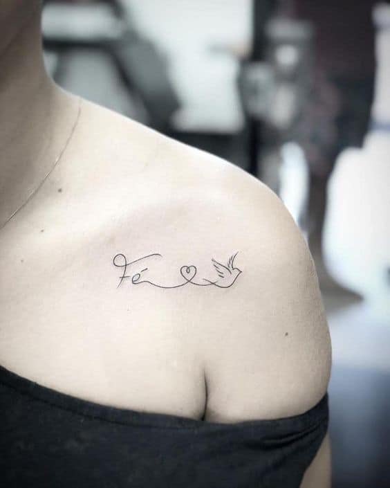 23 tatuagem delicada de fe no ombro Pinterest