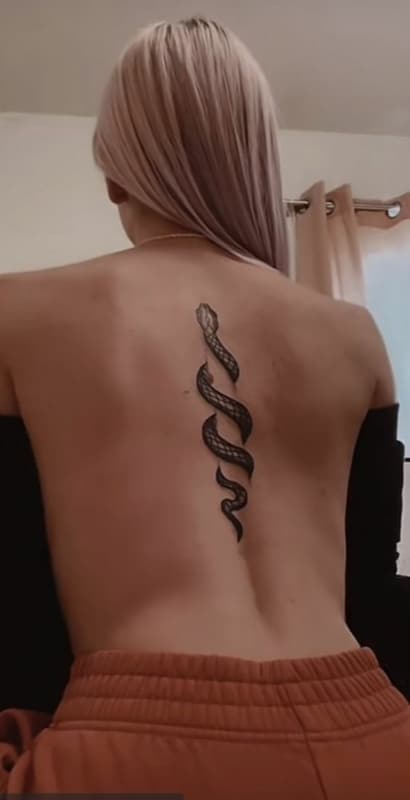 23 tatuagem feminina de cobra nas costas Pinterest