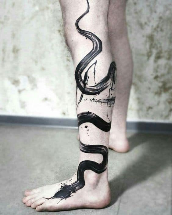 27 tatuagem grande de cobra na perna Pinterest