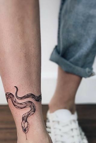 28 tattoo de cobra ao redor da perna Pinterest