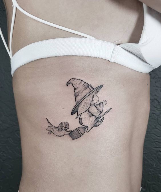 3 tatuagem fofa de bruxa Pinterest