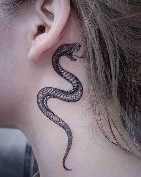 34 tattoo de cobra no pescoco Pinterest