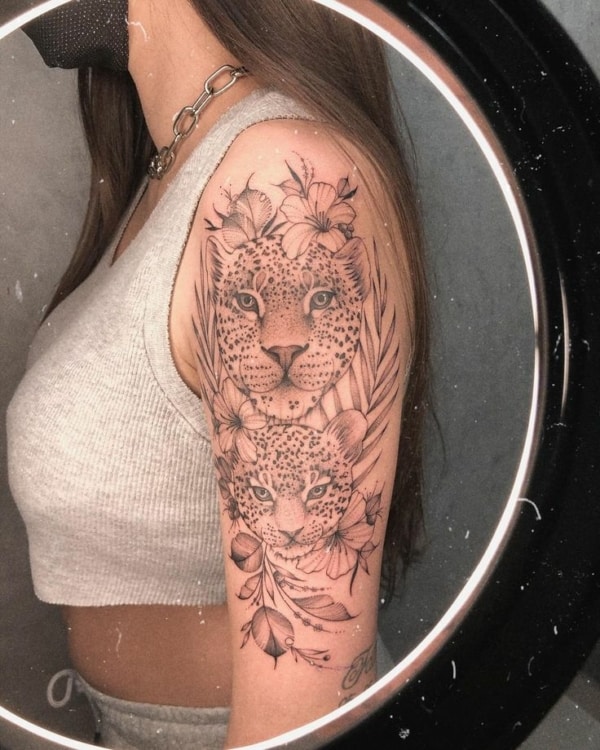 46 tatuagem feminina onca com filhote Pinterest