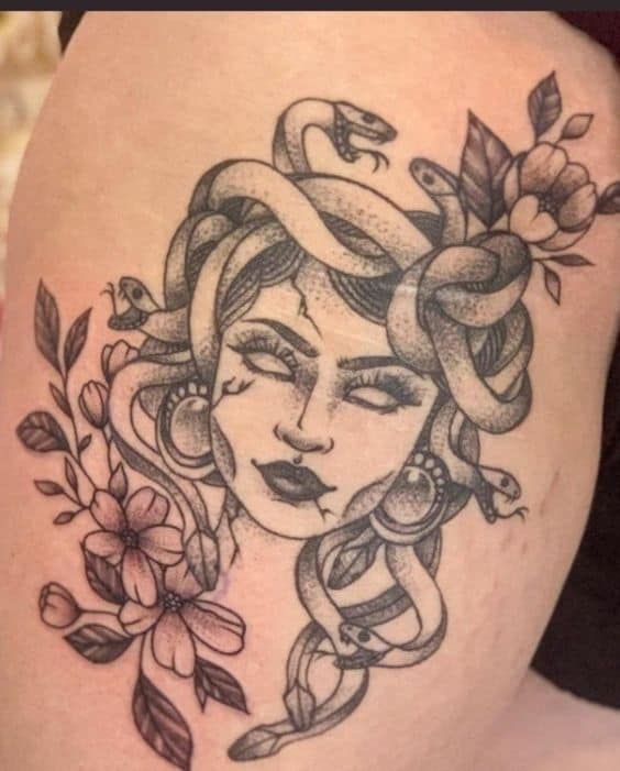 48 tattoo de medusa e flores Pinterest
