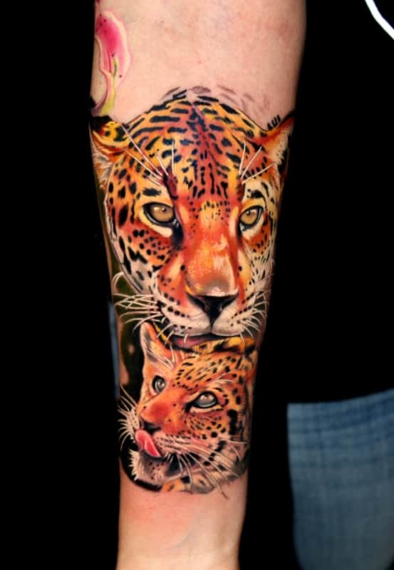 48 tattoo de onca com filhote Pinterest