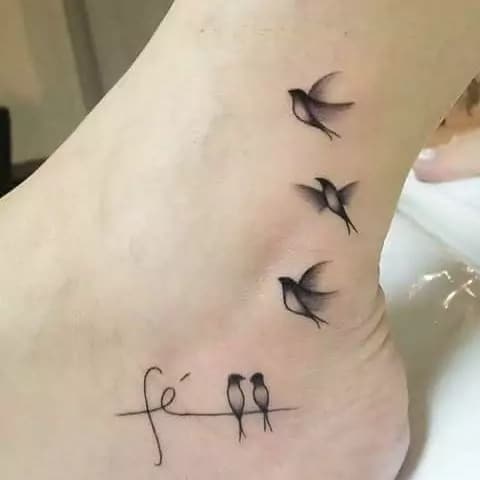 56 tatuagem fe com passaros no pe Pinterest