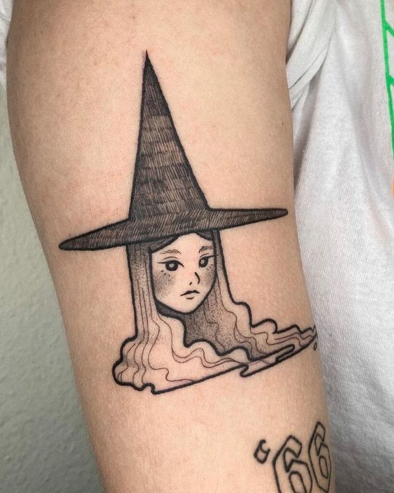 6 tatuagem delicada de bruxa Pinterest