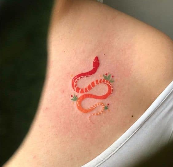 65 tattoo pequena e colorida de cobra Pinterest