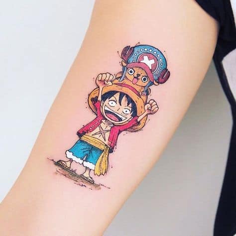 Luffy Rebaixado.  Tatuagens de anime, Luffy, Personagens de anime
