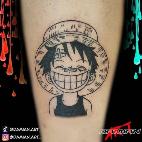 como tatuar o Luffy