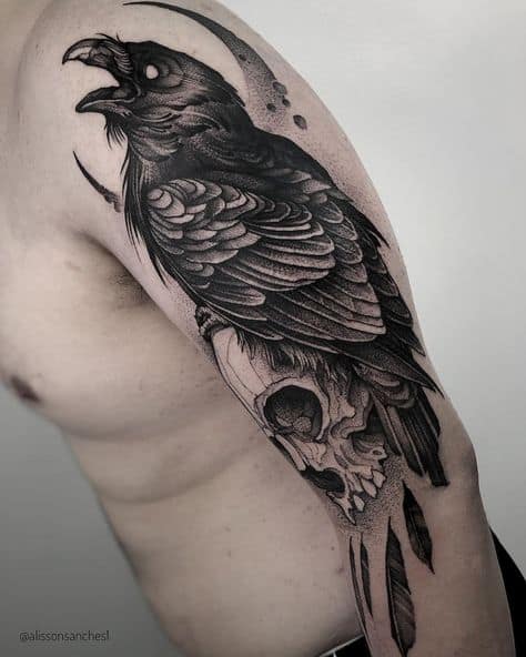 ideia de tatuagem de corvo