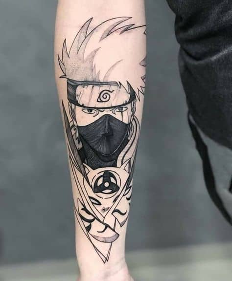Naruto: Tatuagem de Kakashi mistura Raikiri e Sharingan