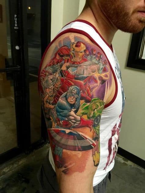 tatuagem Marvel braco modelos