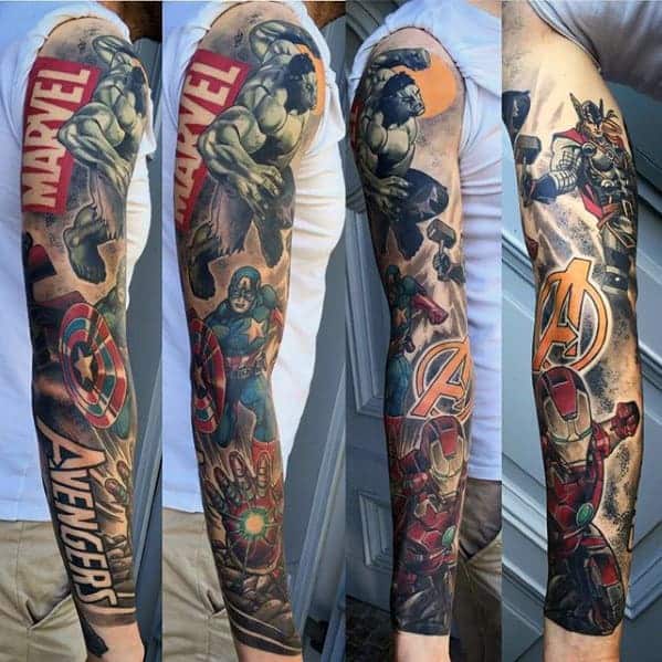 tatuagem Marvel braco