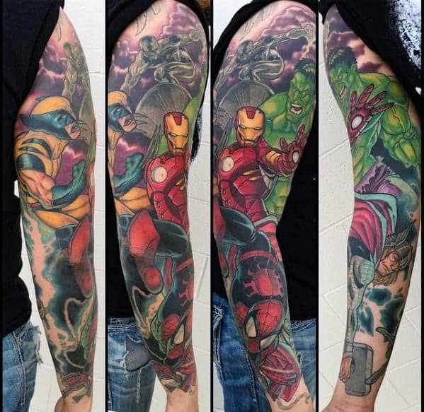 tatuagem Marvel color braco